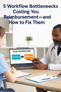 Healthcare professionals reviewing RCM workflow to eliminate bottlenecks